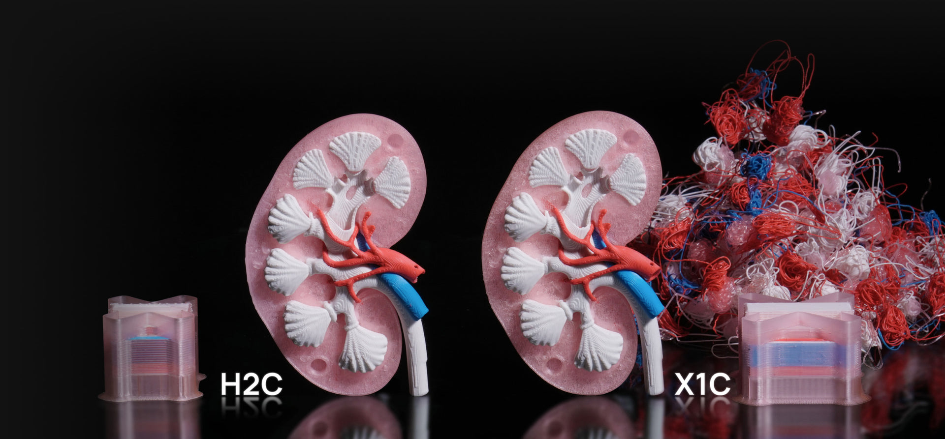 最小限のパージ廃材でマルチマテリアル造形